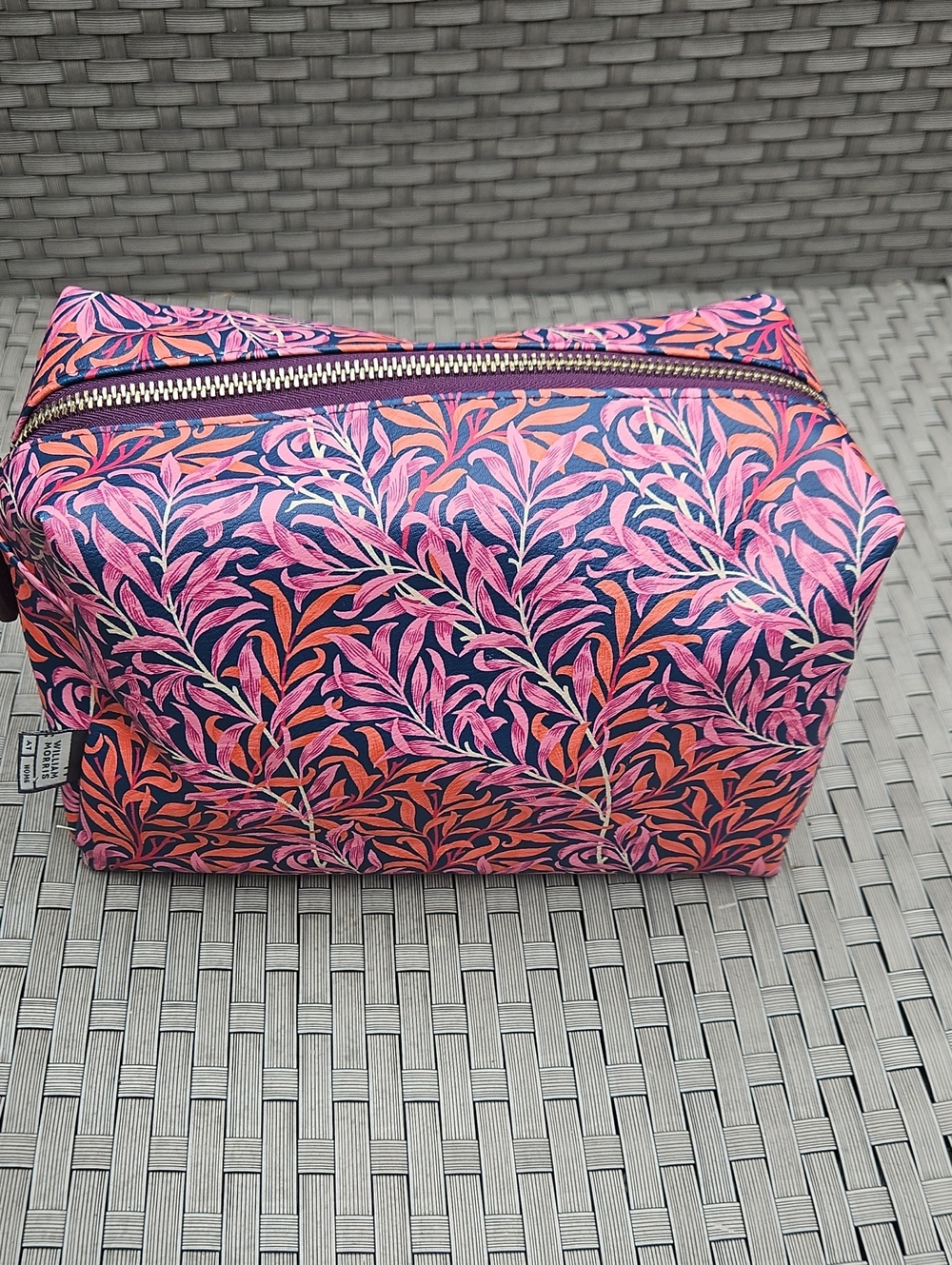 NWOT William MORRIS Willow Bough Leaf Vine Cosmetic.Make Up Travel Floral Pouch - Picture 4 of 17